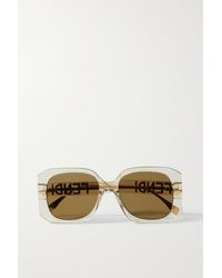 Fendi - Graphy Oversized Square-frame Acetate And Gold-tone Sunglasses - Lyst