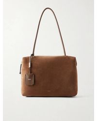 Max Mara - Leather-Trimmed Suede Shoulder Bag - Lyst