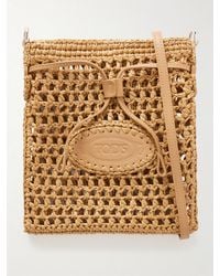 Tod's - Ebl Mini Woven Raffia Bucket Bag - Lyst