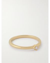 STONE AND STRAND - Tiny Ring Aus 14 Karat Mit Diamant - Lyst