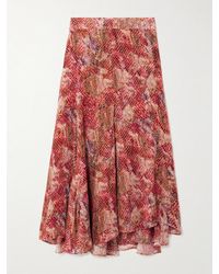 Isabel Marant - Hortensia Asymmetric Snake-Print Silk-Blend Devoré-Velvet Skirt - Lyst