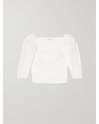 Vince - Cropped Cotton-Poplin Blouse - Lyst