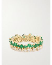 Suzanne Kalan - Eternity 18-Karat, Emerald And Diamond Ring - Lyst