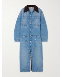 Stella McCartney - Corduroy-Trimmed Denim Dress - Lyst