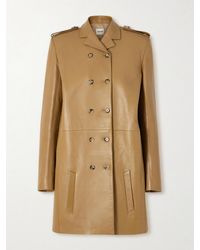 KHAITE - Sadra Double-Breasted Leather Coat - Lyst