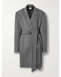 KHAITE - Annly Belted Wool-Felt Coat - Lyst