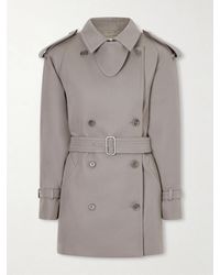 Max Mara - Double-Breasted Belted Cotton-Gabardine Cropped Trench Jacket - Lyst