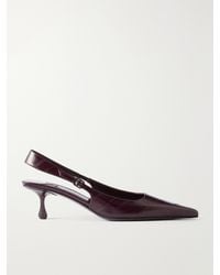 Jimmy Choo - Amel 50 Logo-Embellished Eel-Effect Leather Slingback Pumps - Lyst
