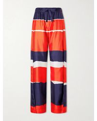 Loewe - Printed Silk-Twill Wide-Leg Pants - Lyst