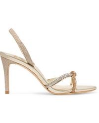 Sophia Webster Giovanna Crystal-embellished Glittered Leather Slingback Sandals - Metallic