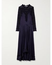 Isabel Marant - Dolores Maxikleid Aus Satin Aus Einer Seidenmischung Mit Einsätzen Aus Schnurgebundener Spitze - Lyst