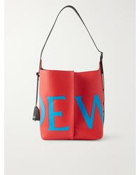 Loewe - Bilbao Large Pleated Printed Leather Shoulder Bag - Lyst