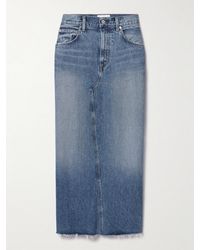 Citizens of Humanity - Circolo Frayed Denim Maxi Skirt - Lyst