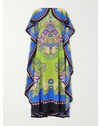 La DoubleJ - Magic Cape-Effect Printed Silk Crepe De Chine Maxi Dress - Lyst