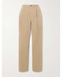 Ralph Lauren - Fallon Hose Mit Geradem Bein Aus Gebürstetem Baumwoll-Twill Mit Bundfalten - Lyst