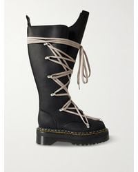 Rick Owens - Dr. Martens 1460 Quad Sole Pentalace Leather Knee Boots - Lyst