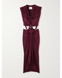 Isabel Marant - Sirena Knotted Cutout Brushed Stretch-Jersey Midi Dress - Lyst