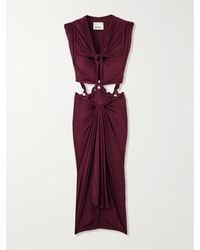 Isabel Marant - Sirena Midikleid Aus Gebürstetem Stretch-Jersey Mit Knoten Und Cut-Outs - Lyst
