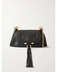 Chloé - Marcie Foulard Fringe-Trimmed Leather Shoulder Bag - Lyst