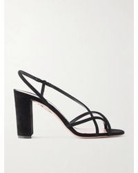 Aquazzura - Horizon 85 Strap Suede Leather Sandal - Lyst