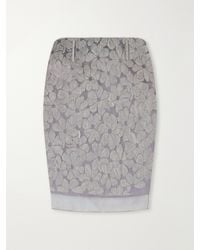 Marni - Tiered Floral-Appliquéd Organza Midi Skirt - Lyst