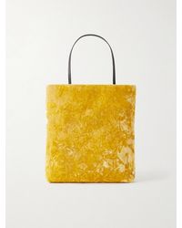 Valesque - Thea Leather-Trimmed Crushed-Velvet Tote - Lyst