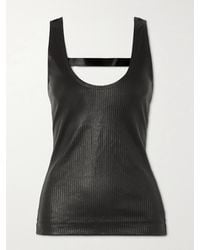 Givenchy - Paneled Ribbed Leather And Cotton-Blend Jersey Tank - Lyst