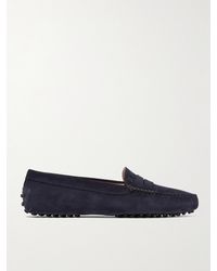 Tod's - Gommini Suede Loafers - Lyst