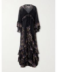 Etro - Ruffled Paisley-Print Silk-Chiffon Gown - Lyst