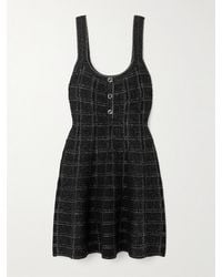 Gucci - Checked Metallic Wool-Blend Tweed Mini Dress - Lyst