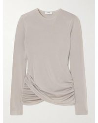Agolde - Eve Twist Ruched Draped Stretch-Lyocell Jersey Top - Lyst