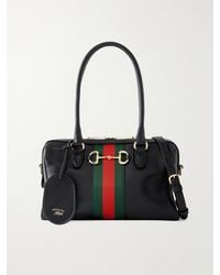 Gucci - Borsetto Small Webbing-Trimmed Leather Shoulder Bag - Lyst