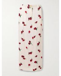 KHAITE - Lucian Pleated Silk-Twill Maxi Skirt - Lyst