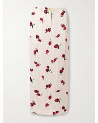 KHAITE - Lucian Pleated Silk-Twill Maxi Skirt - Lyst