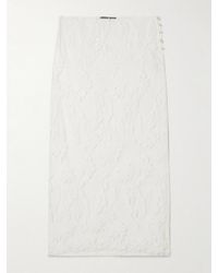 Kiki de Montparnasse - Dominique Faux Pearl-Embellished Cotton-Blend Lace Midi Skirt - Lyst