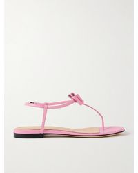 Mach & Mach - Petite Cadeau Crystal And Bow-Embellished Patent-Leather Sandals - Lyst