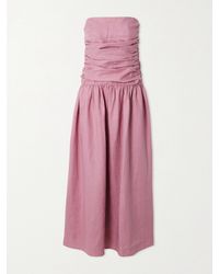 Faithfull the Brand - Sacha Maxikleid Aus Leinen Mit Raffungen Und Falten - Lyst