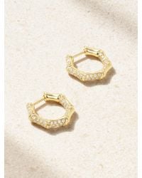 Anita Ko - Small Bamboo 18-Karat Diamond Hoop Earrings - Lyst