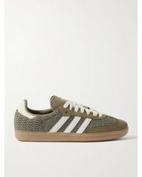 adidas Originals - Samba Og Leather And Suede-Trimmed Crochet Sneakers - Lyst