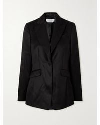 Gabriela Hearst - Net Sustain Serge Embellished Organic Wool And Silk-Blend Satin Blazer - Lyst