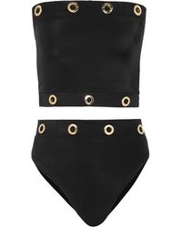 OYE Swimwear Sansa Bandeau-bikini Mit Ösen - Schwarz