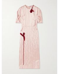 Erdem - Bead-Embellished Appliquéd Crinkled-Satin Midi Dress - Lyst
