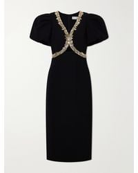 Rebecca Vallance - Alexandrite Embellished Cady Midi Dress - Lyst