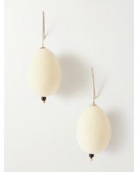 Gohar World - Host Egg Porcelain, Crystal-Quartz And Sterling Earrings - Lyst