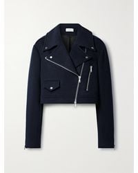 A.L.C. - Oxford Cropped Wool-Blend Felt Biker Jacket - Lyst