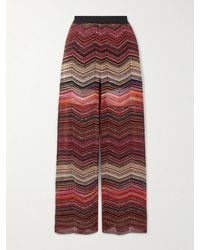 Missoni - Mare Sequined Striped Metallic Crochet-Knit Wide-Leg Pants - Lyst