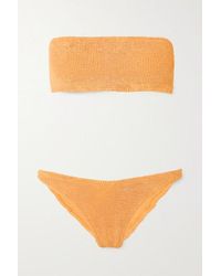 Hunza G Gabrielle Bandeau-bikini Aus Seersucker - Orange
