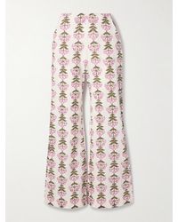 Alix Of Bohemia - Charlie Floral-Print Cotton Flared Pants - Lyst