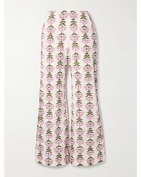 Alix Of Bohemia - Charlie Floral-Print Cotton Flared Pants - Lyst