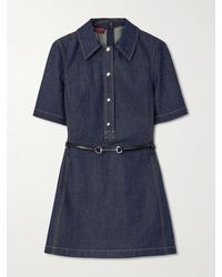 Gucci - Minikleid Aus Denim Mit Horsebit, Grösse - Lyst